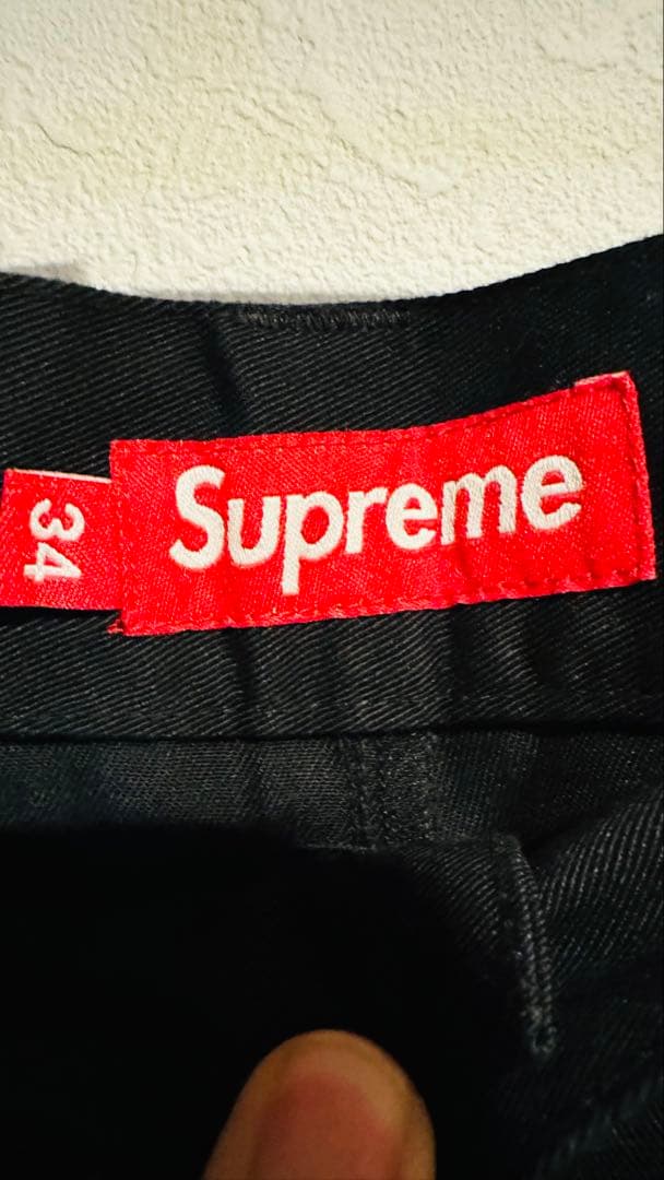 supreme work pants チノパン　34 黒
