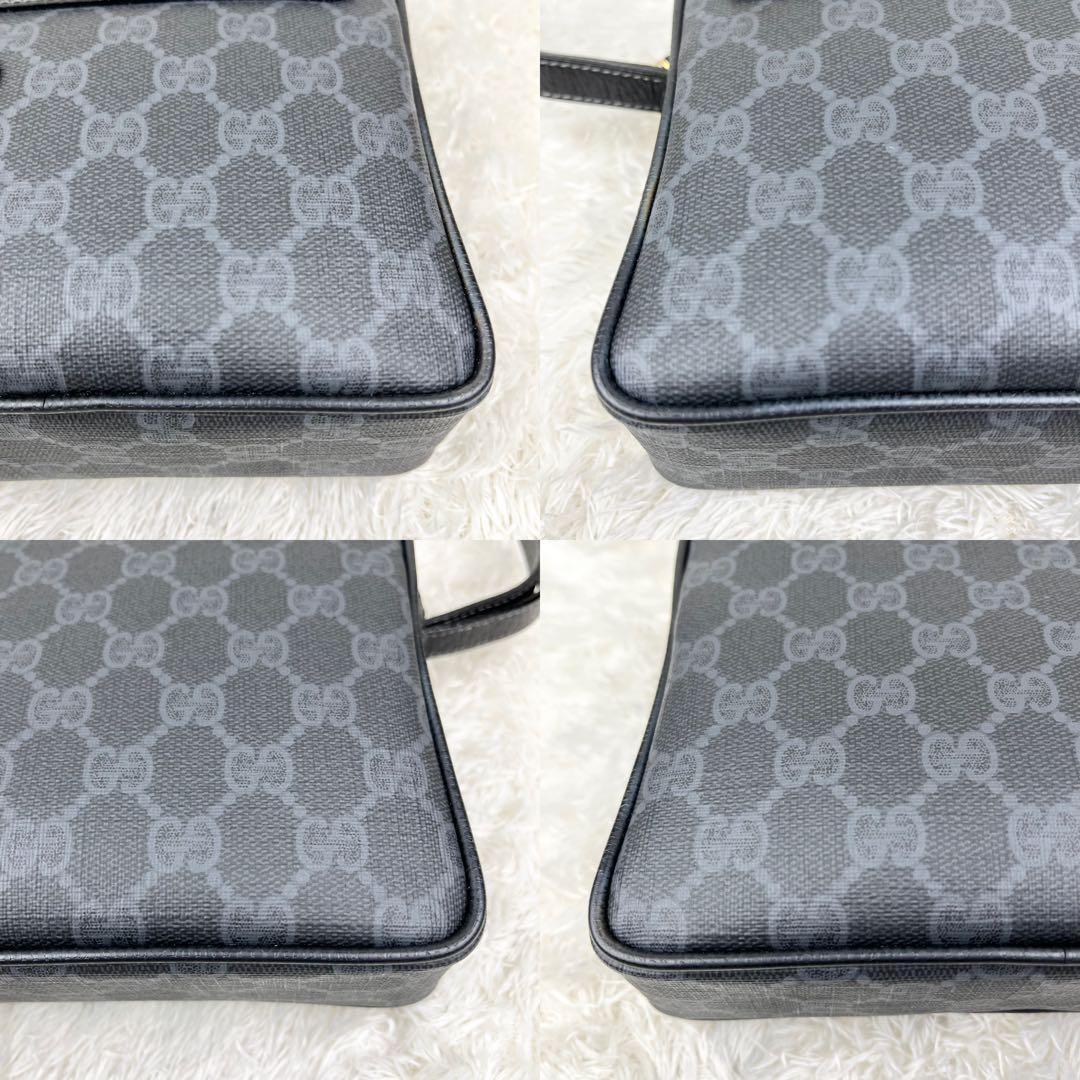 【極美品】オールドグッチ GGスプリーム ロゴ金具 クラッチバッグ ブラック