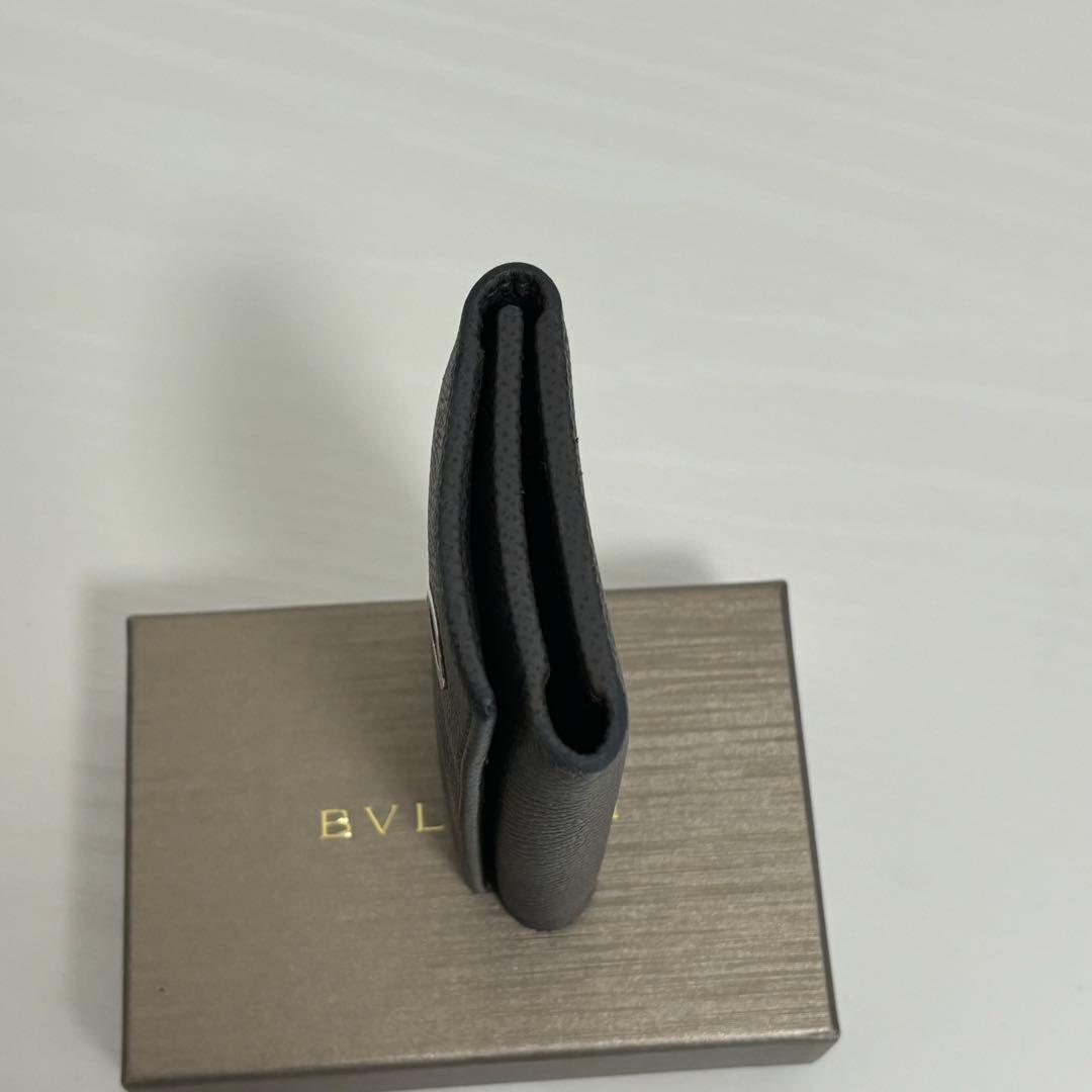 付属品付き ブルガリキーケース 6連フック ダークグレー レザー サークルロゴ