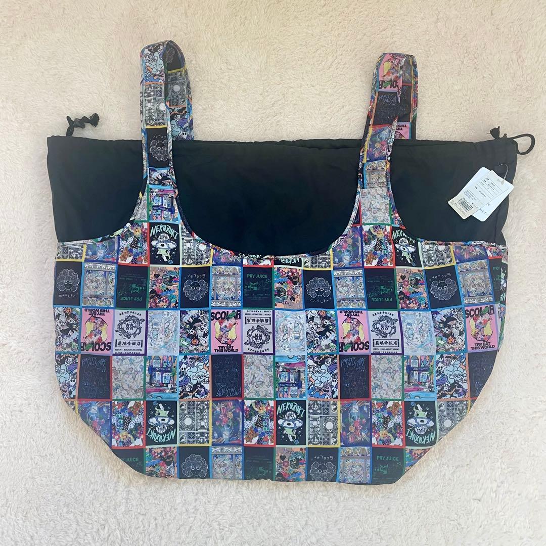 【新品】ScoLar柄 中綿ジャケット バッグ2つセット パッチワーク