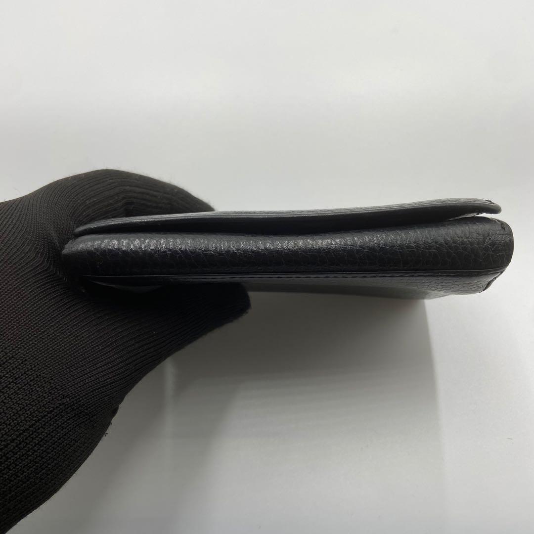 BURBERRY バーバリー　折り財布　ロゴ刻印　ノバチェック　レザー　ブラック