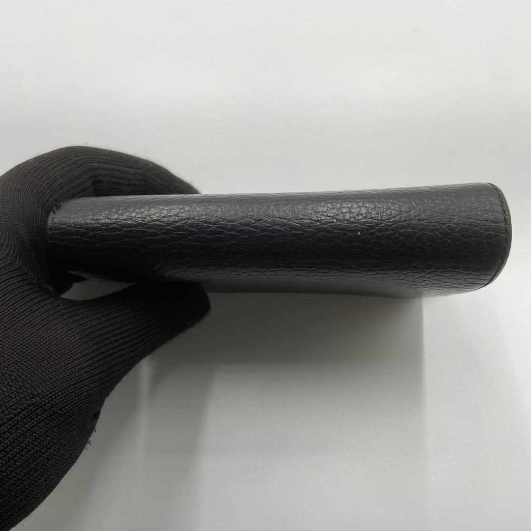 BURBERRY バーバリー　折り財布　ロゴ刻印　ノバチェック　レザー　ブラック