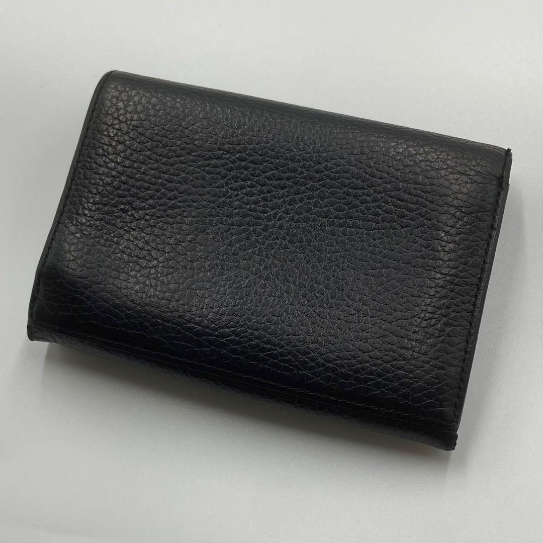 BURBERRY バーバリー　折り財布　ロゴ刻印　ノバチェック　レザー　ブラック