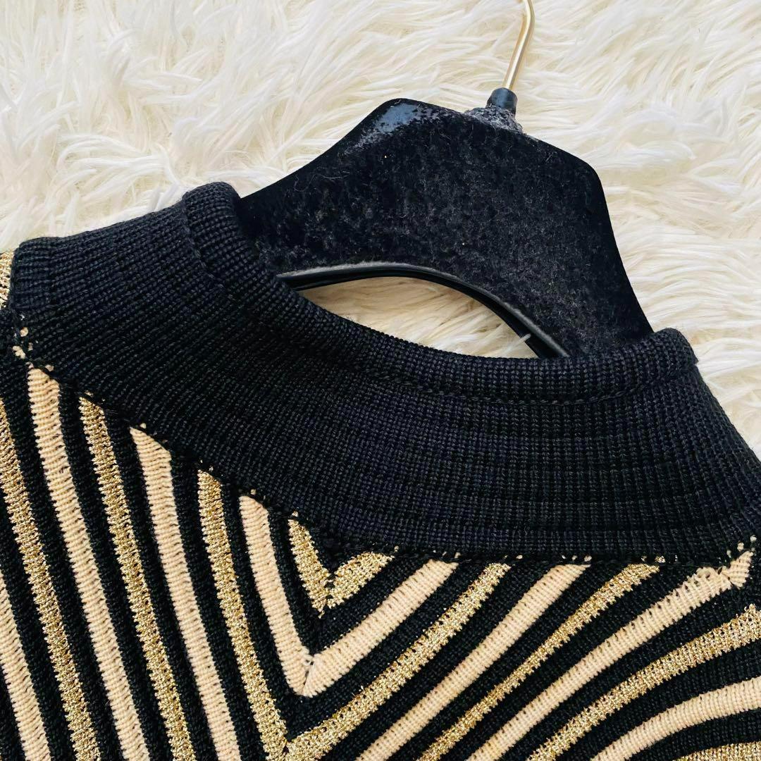 極美品 Luigi Botto製 高級メリノウール ラメ刺繍 大判ポンチョ 3L