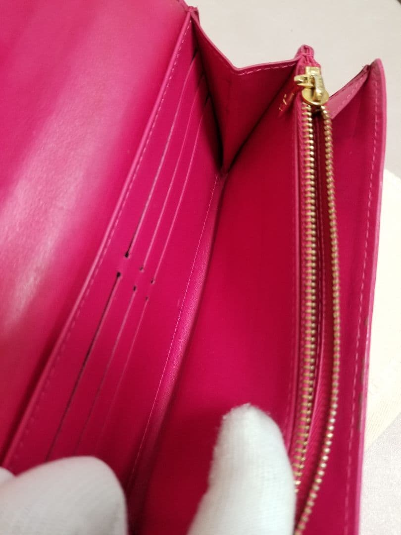 LOUIS VUITTON モノグラム ヴェルニ 長財布 ローズポップ(レッド系