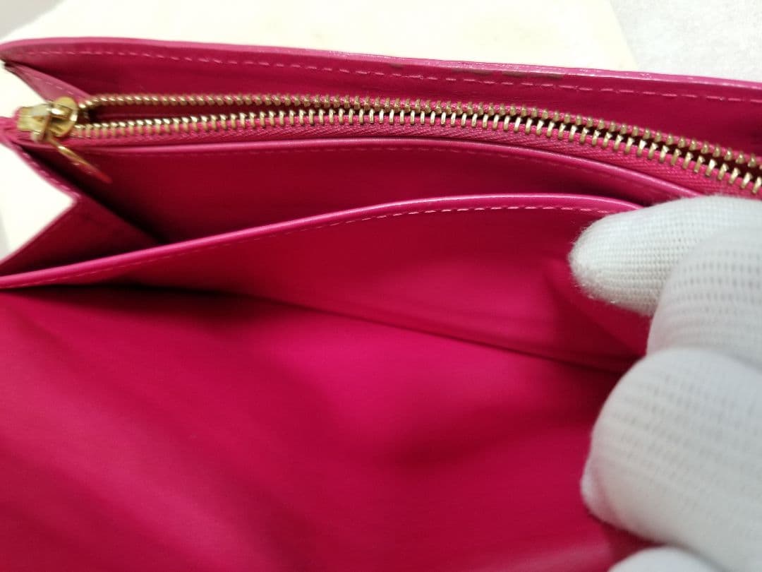 LOUIS VUITTON モノグラム ヴェルニ 長財布 ローズポップ(レッド系