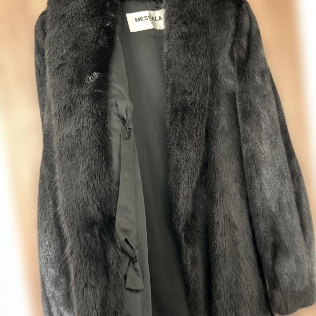 はなちゃん 　MESSALA ブラックファーコート サイズ：11 毛皮