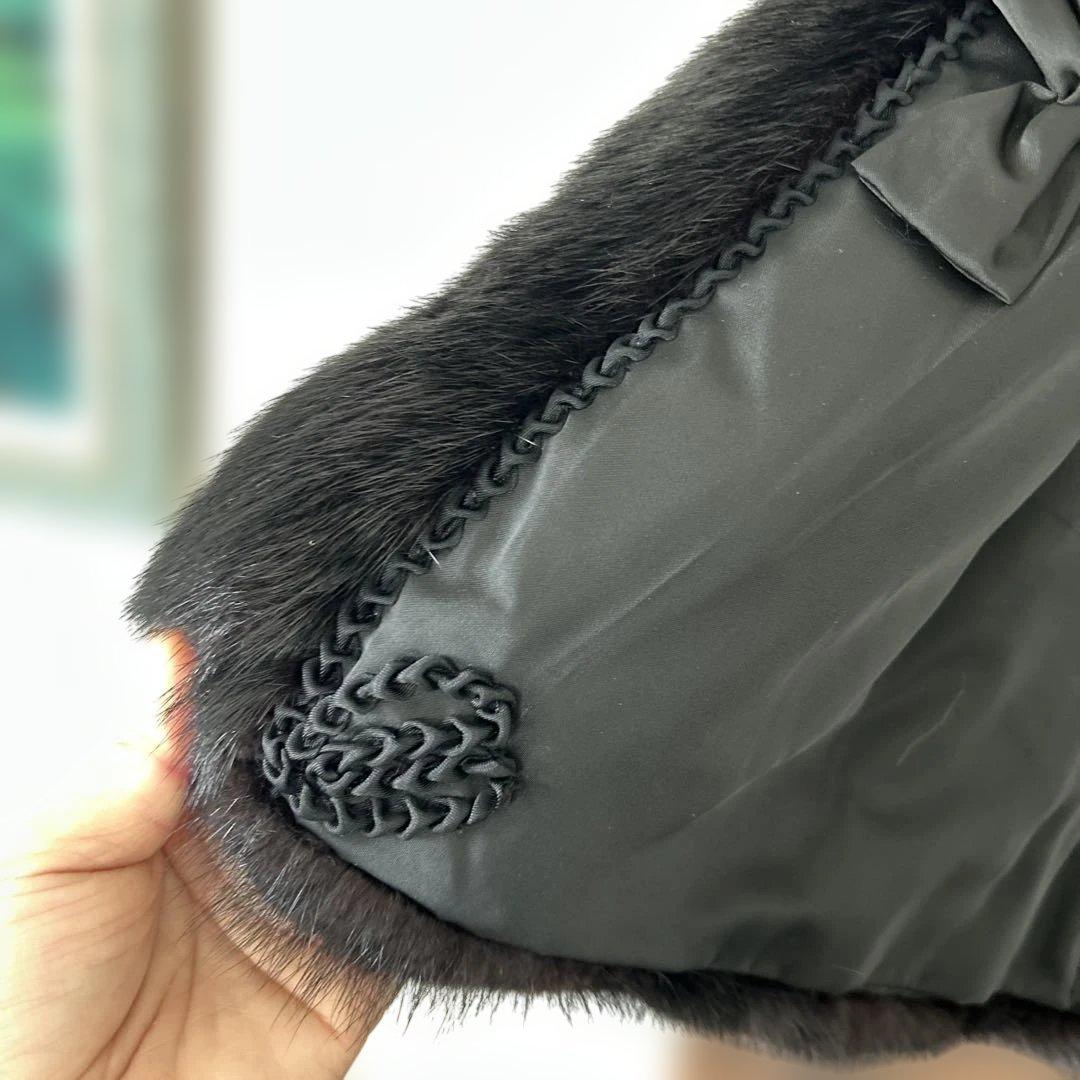 はなちゃん 　MESSALA ブラックファーコート サイズ：11 毛皮