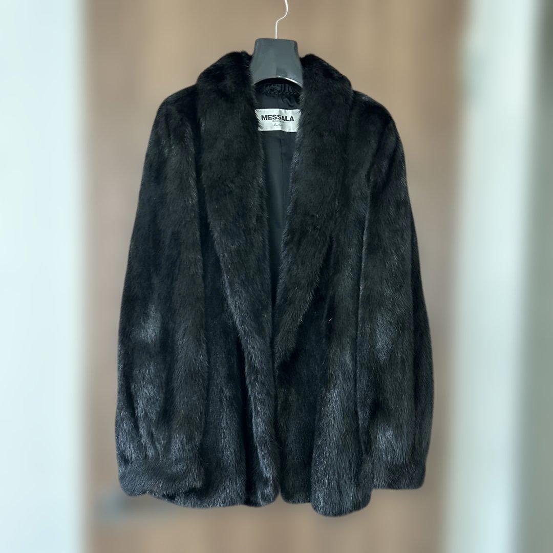 はなちゃん 　MESSALA ブラックファーコート サイズ：11 毛皮