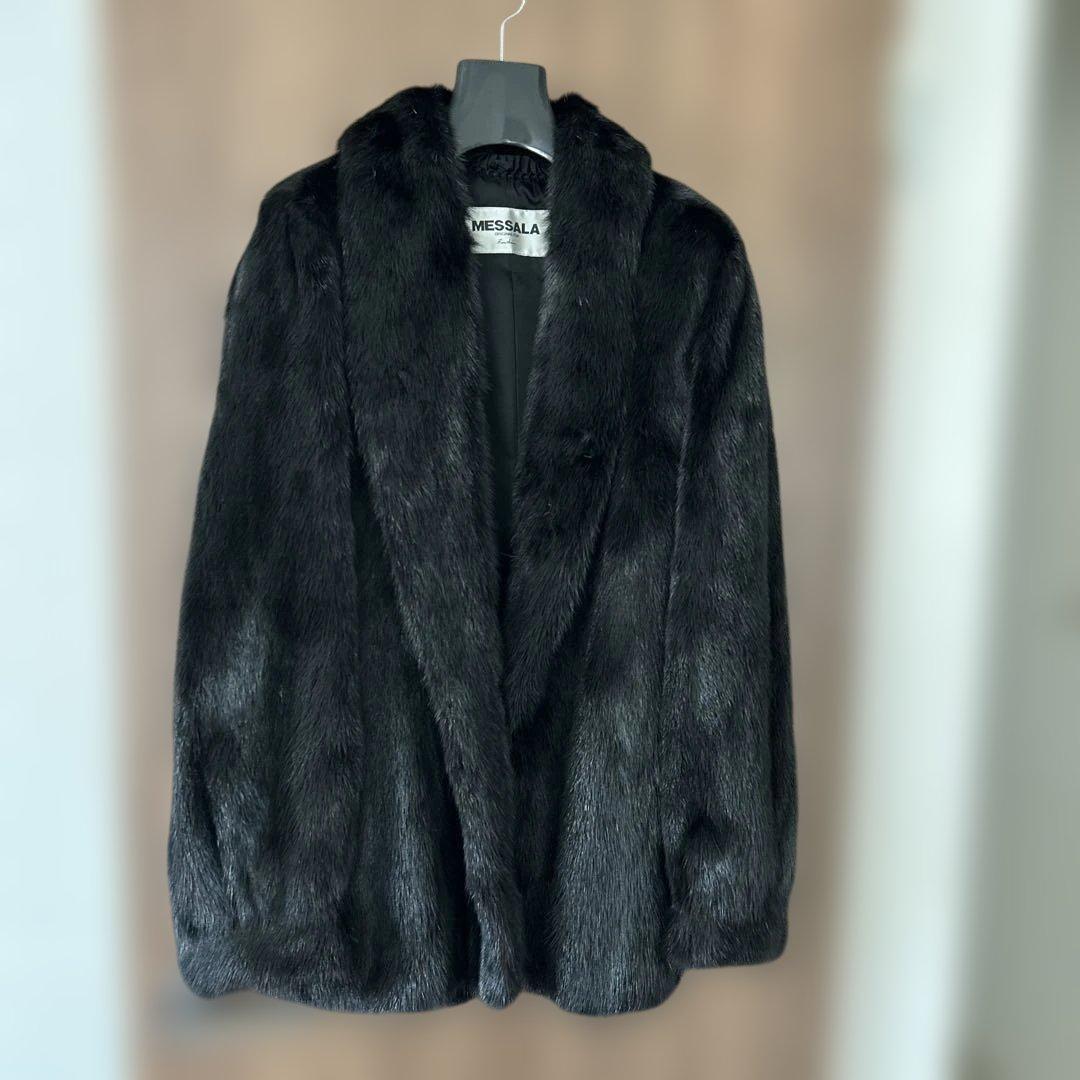 はなちゃん 　MESSALA ブラックファーコート サイズ：11 毛皮