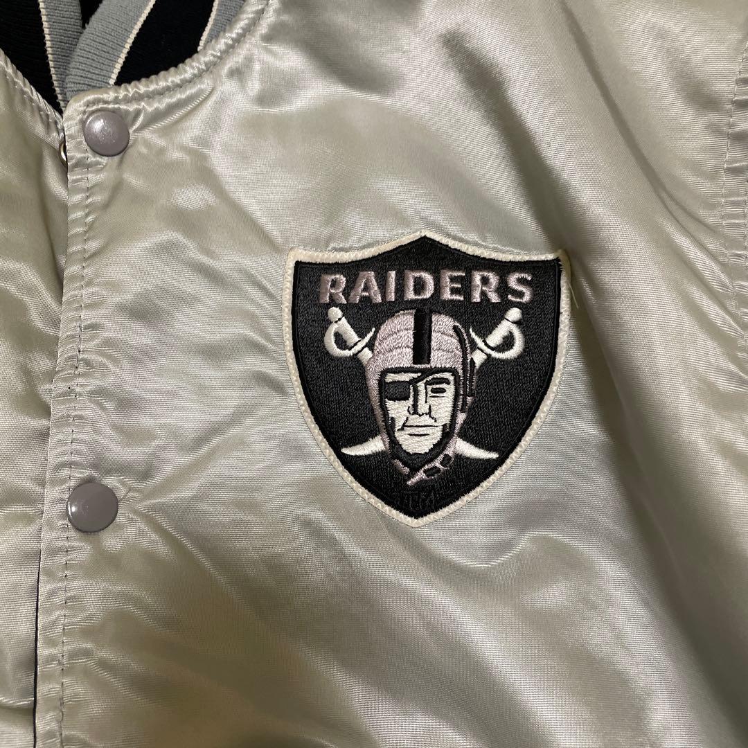 RAIDERS NFL スタジャン シルバー　ブラックのリバーシブル