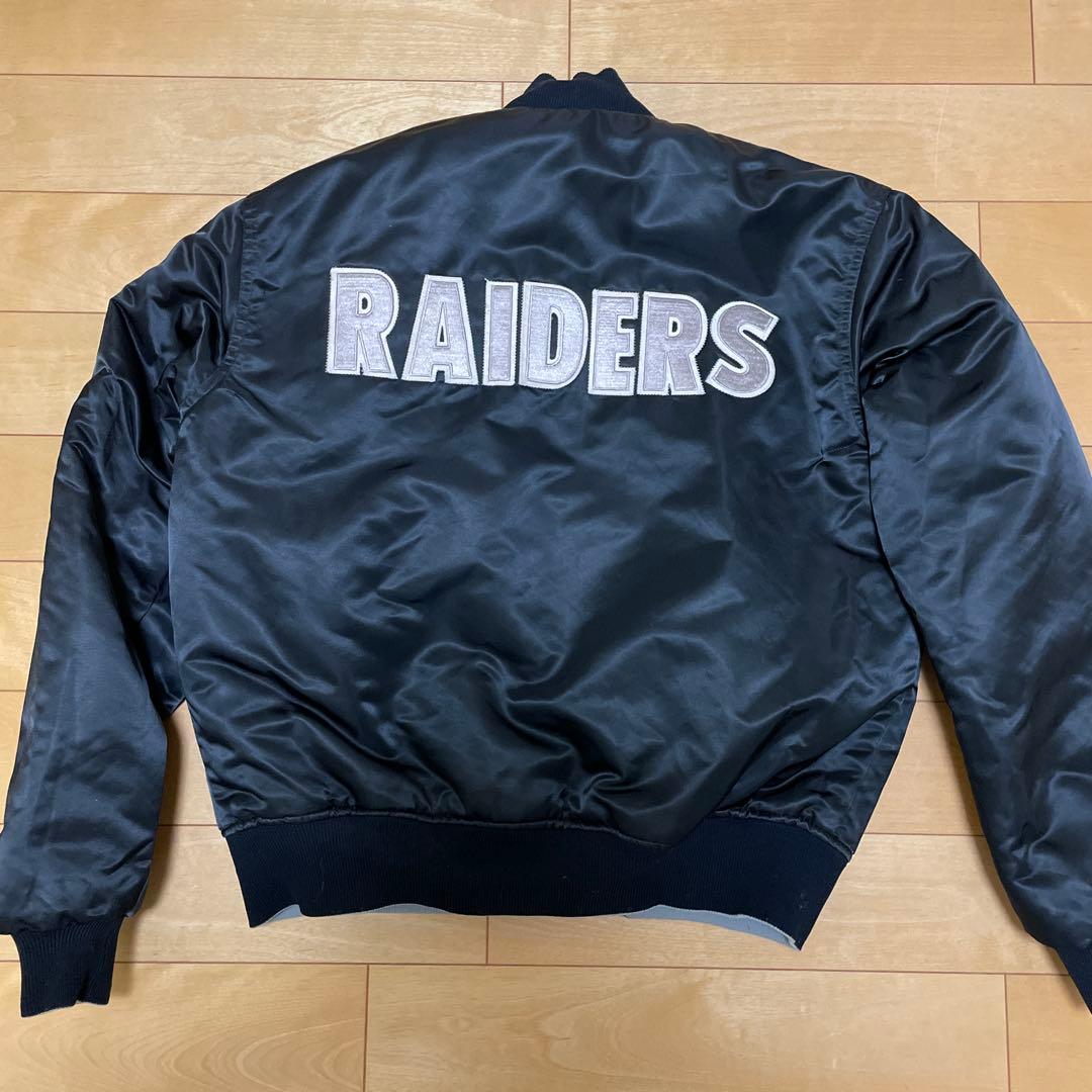 RAIDERS NFL スタジャン シルバー　ブラックのリバーシブル