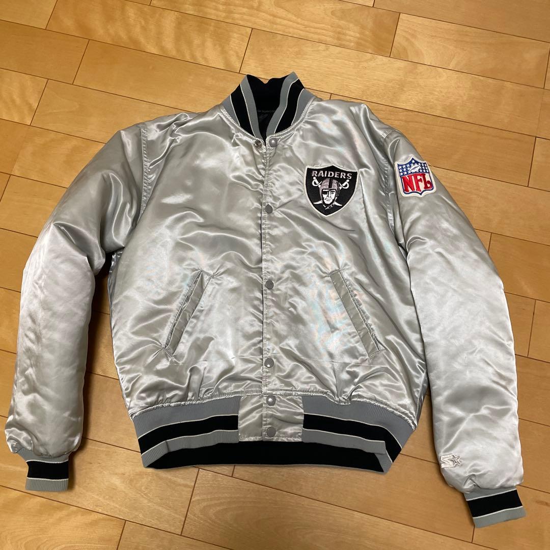 RAIDERS NFL スタジャン シルバー　ブラックのリバーシブル