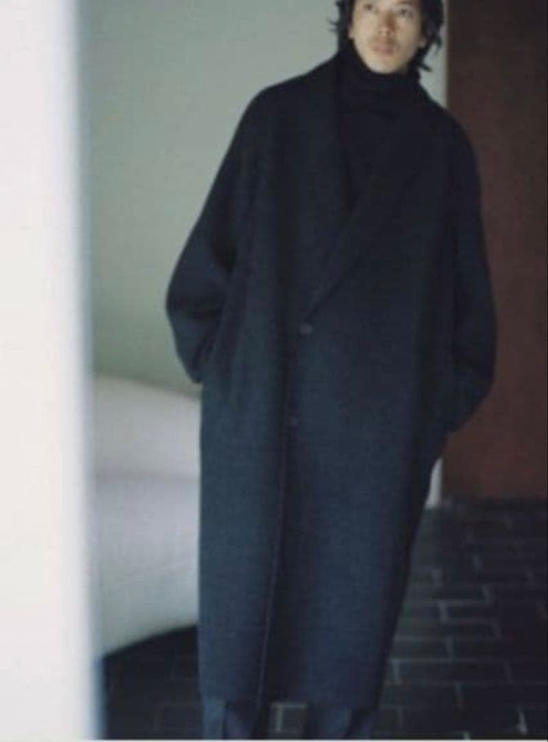 極美品 23AW LIDNM SHAWL COLLAR REVER COAT L