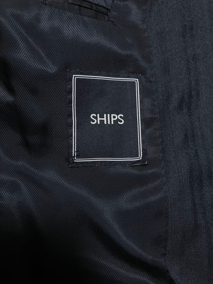 SHIPS✖️ Loro Piana生地のシャドーストライプセットアップ　ネイビー