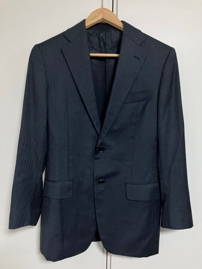 SHIPS✖️ Loro Piana生地のシャドーストライプセットアップ　ネイビー