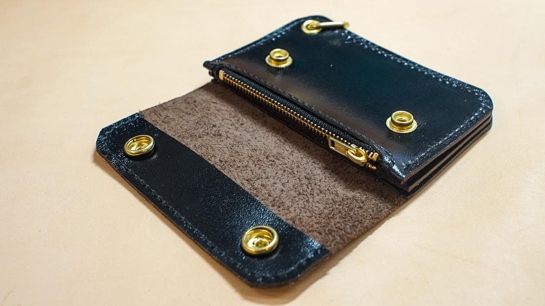 トラッカーウォレット ヘビタン タンニン鞣し 馬革 手縫い ホースレザー