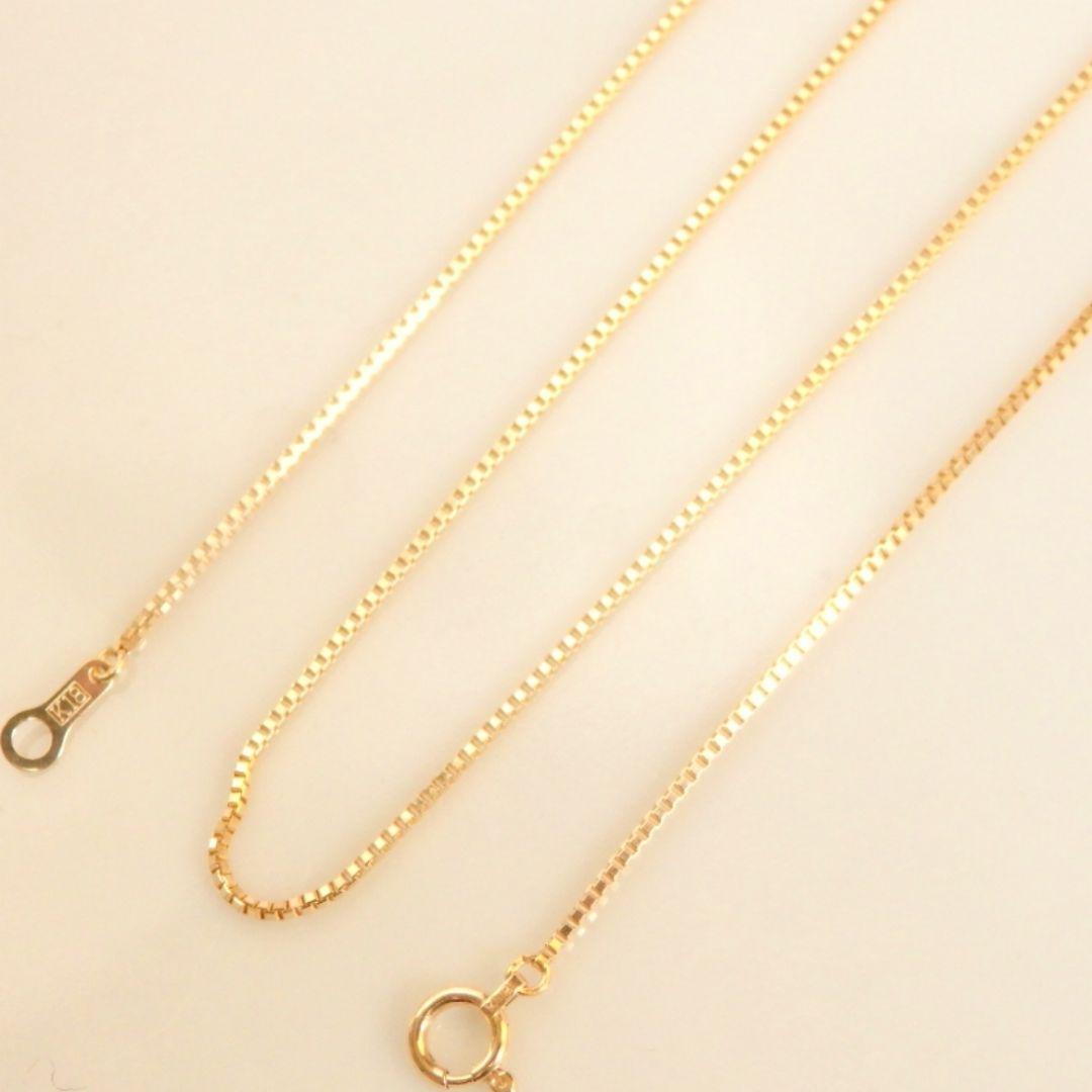 紫　k18ネックレス　ベネチアンチェーン　0.9㎜幅　フリーアジャスター付