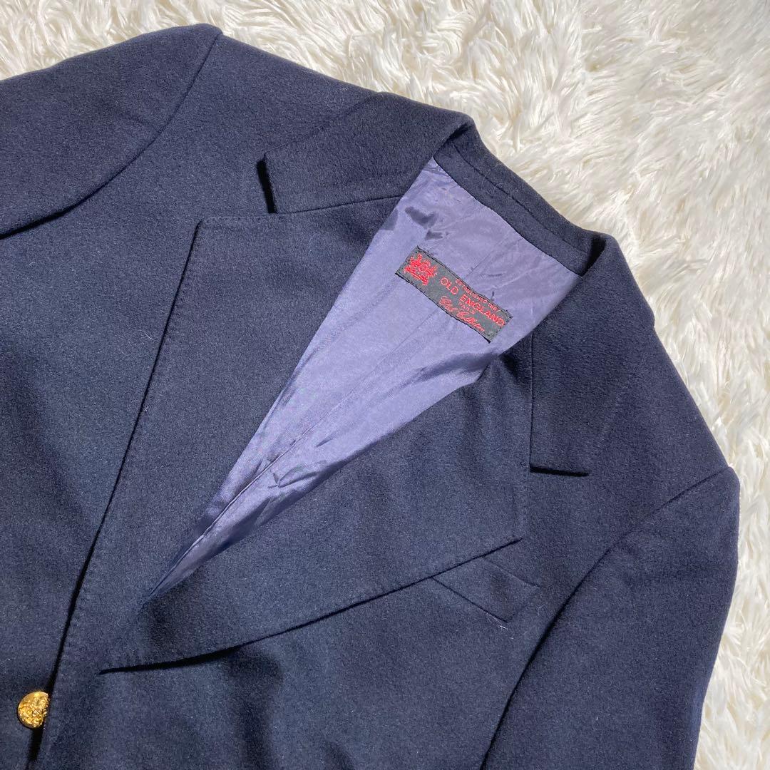 極美品 オールドイングランド ウール カシミヤ 紺ブレ 金ボタン テーラード