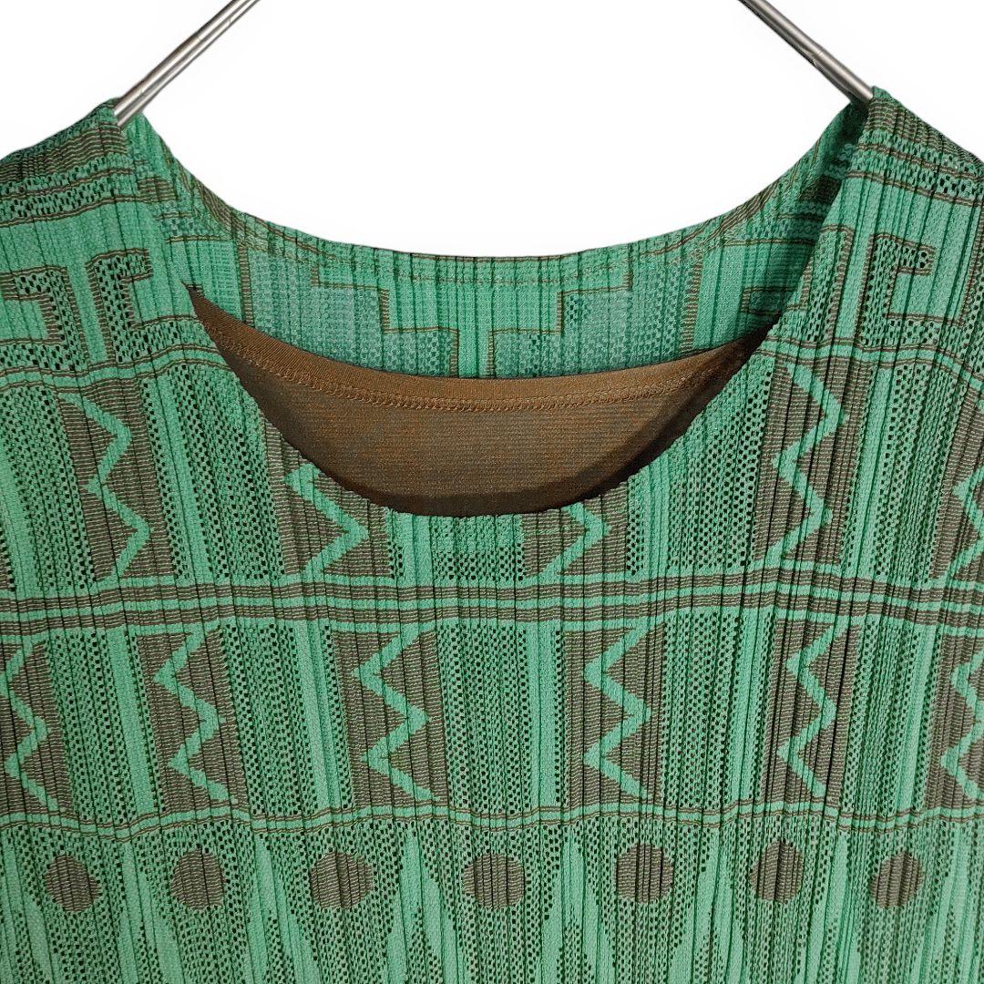 ☆ プリーツプリーズ イッセイミヤケ インナー付き メッシュ ワンピース ☆