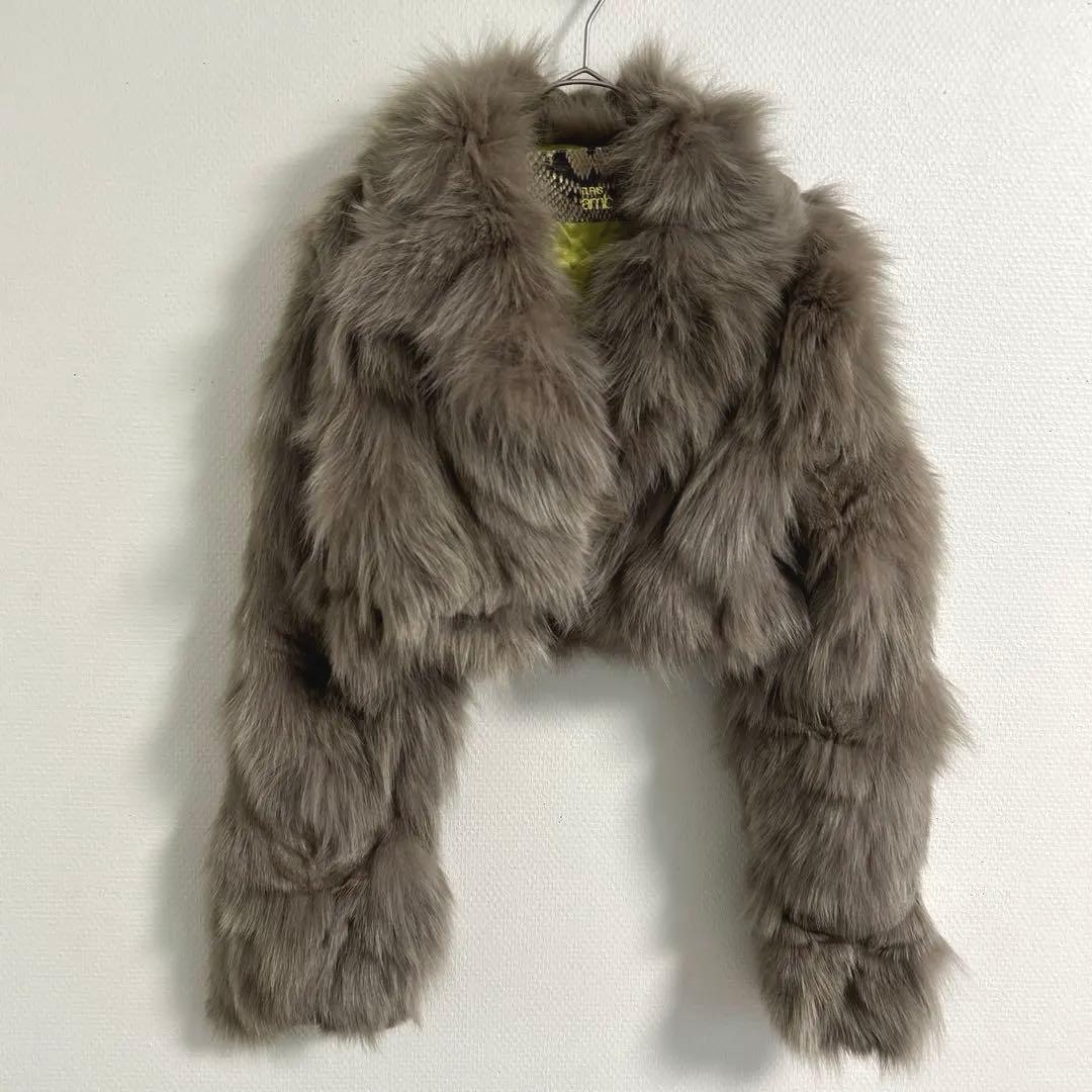 DURAS ambient ブルーフォックスリアルファー　クロップドジャケット