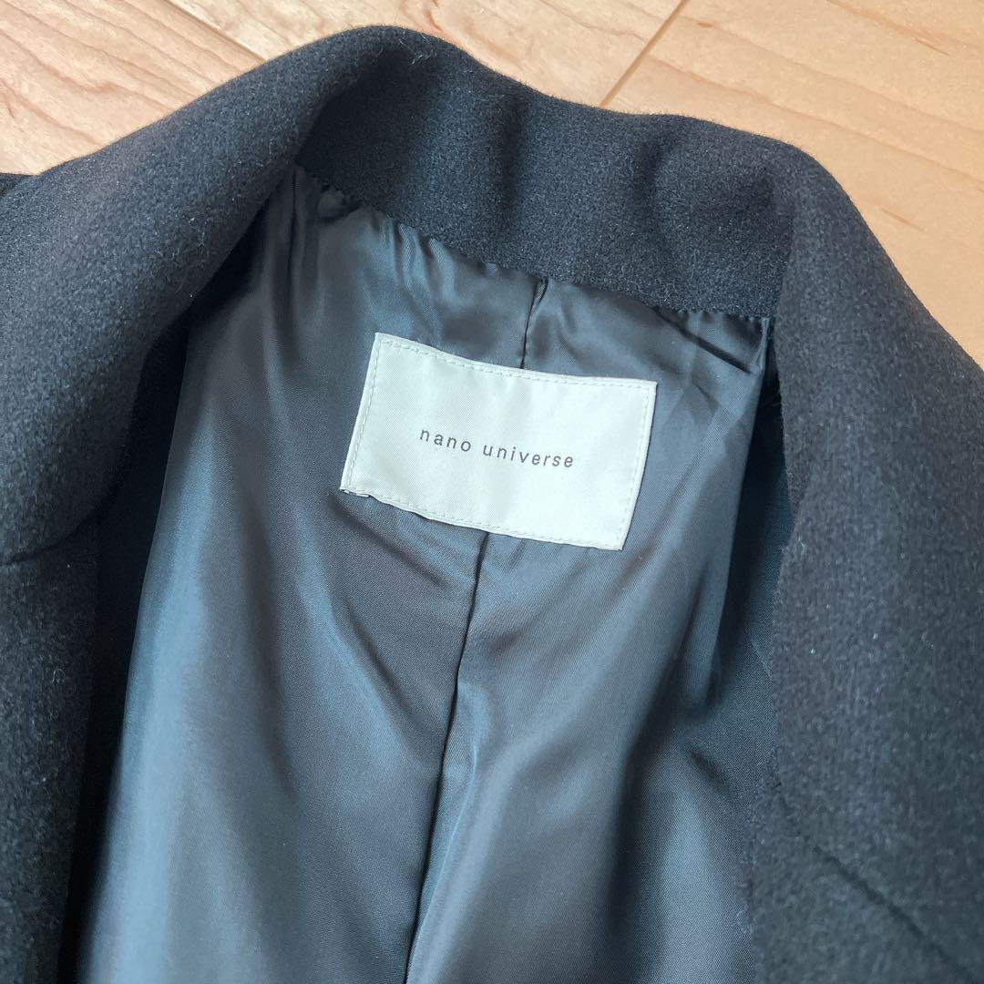 メルトンジャージーチェスターロングコート ナノユニバース