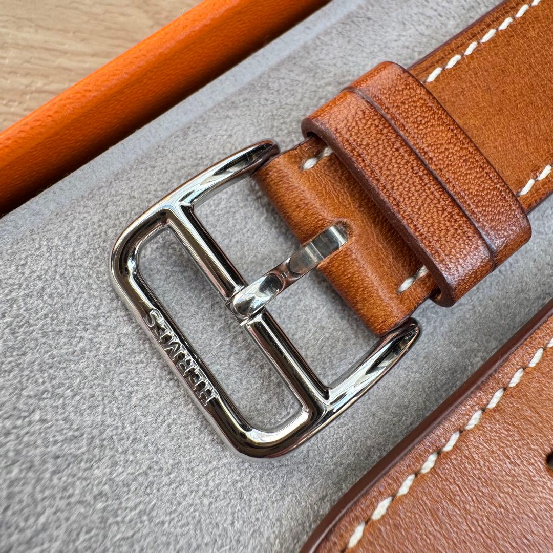 2381 Apple Watch エルメス　ブラウン　ドゥブルトゥール　二重