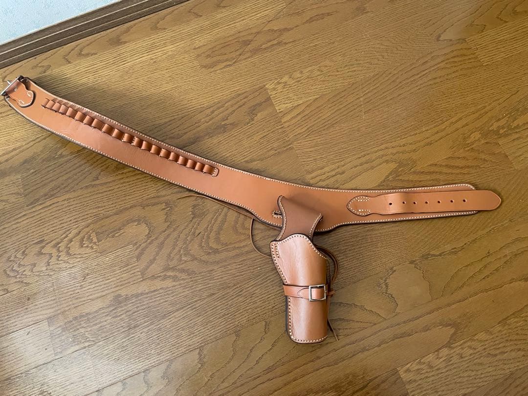 East.A ウエスタンガンベルト 牛革製・ブラウン Mサイズ No.001-M