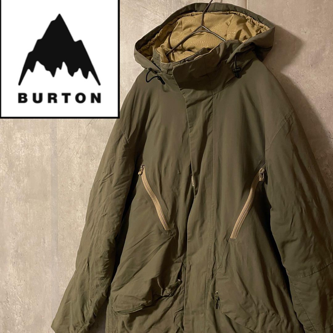 Burtonバートンスキーウェアスノーボードジャケットパーカーフード付カーキ希少