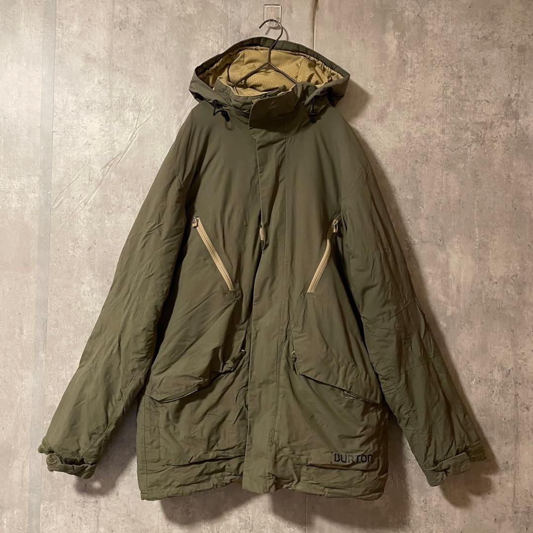 Burtonバートンスキーウェアスノーボードジャケットパーカーフード付カーキ希少