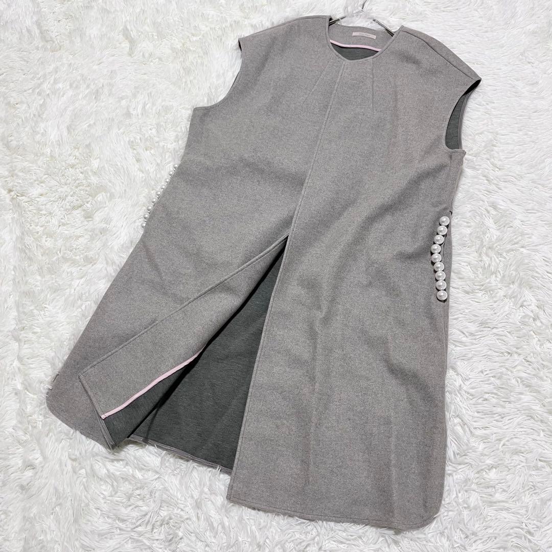 Rose Tiara✨XL ローズティアラ バックフリルロングジレ パール 42