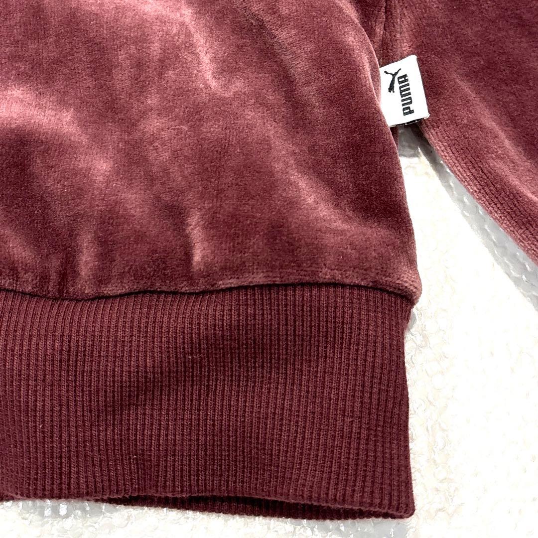 専用【レディースXL】 プーマ　セットアップ　パーカー　パンツ　ベロア　エンジ