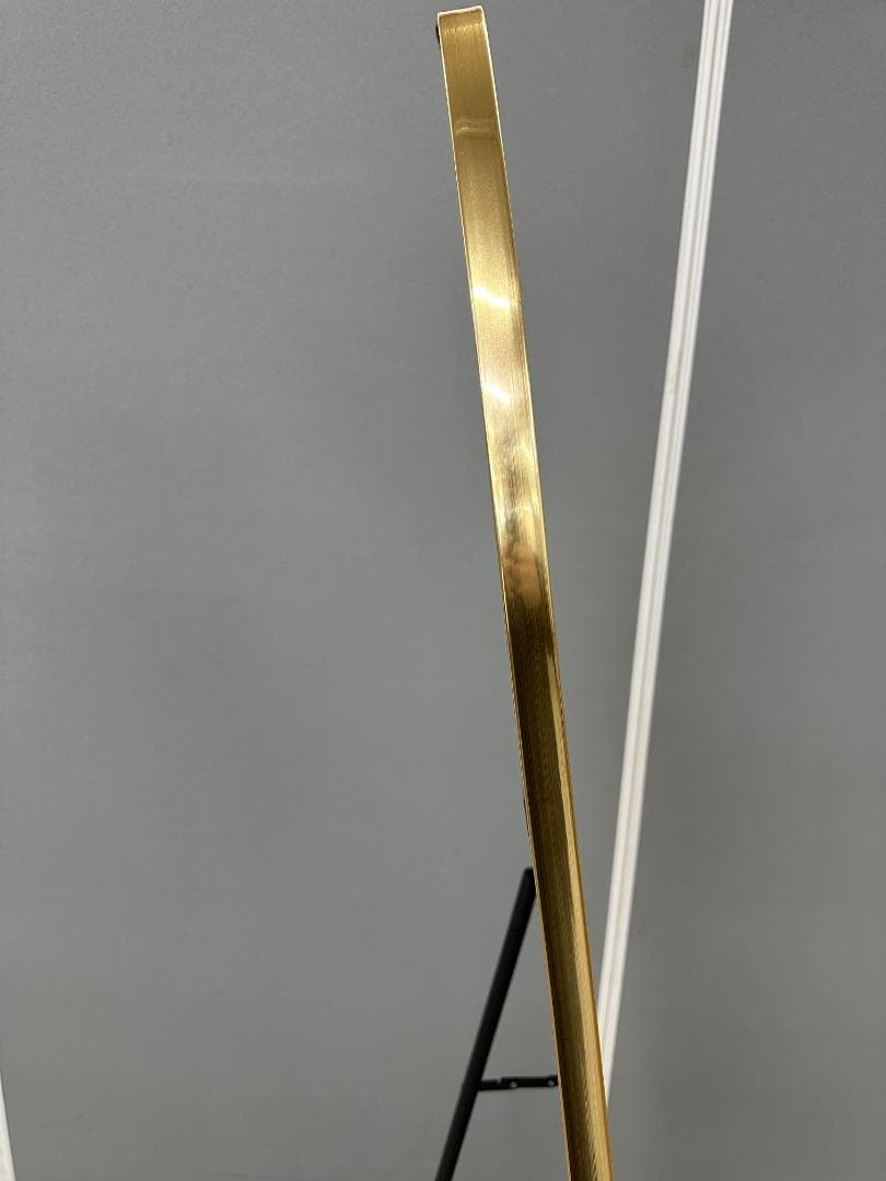 鏡　姿見　スタンドミラー　ウェーブミラー　ゴールド