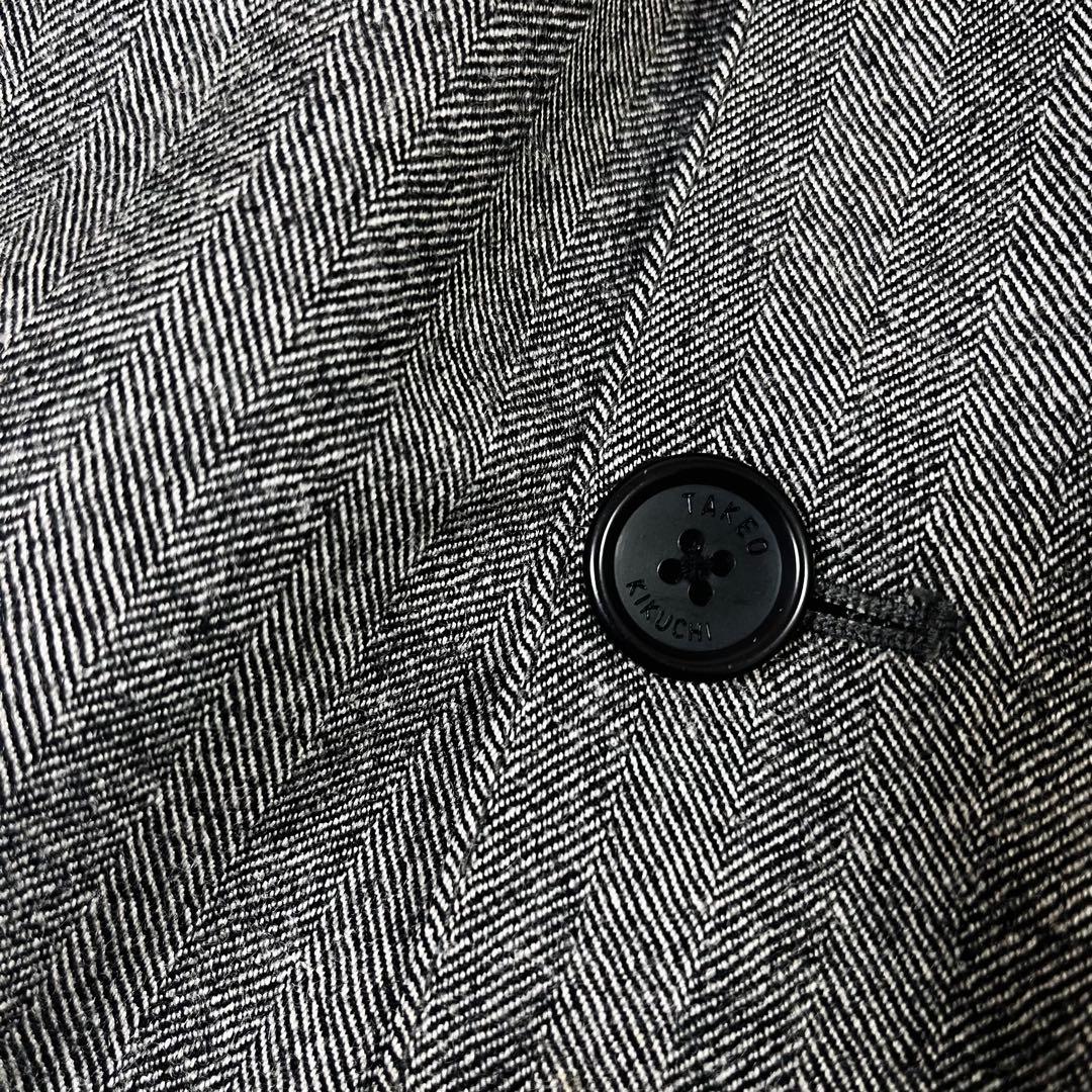 赤タグ タケオキクチ ヘリンボーン カシミヤ チェスターコート 大きいサイズ 4