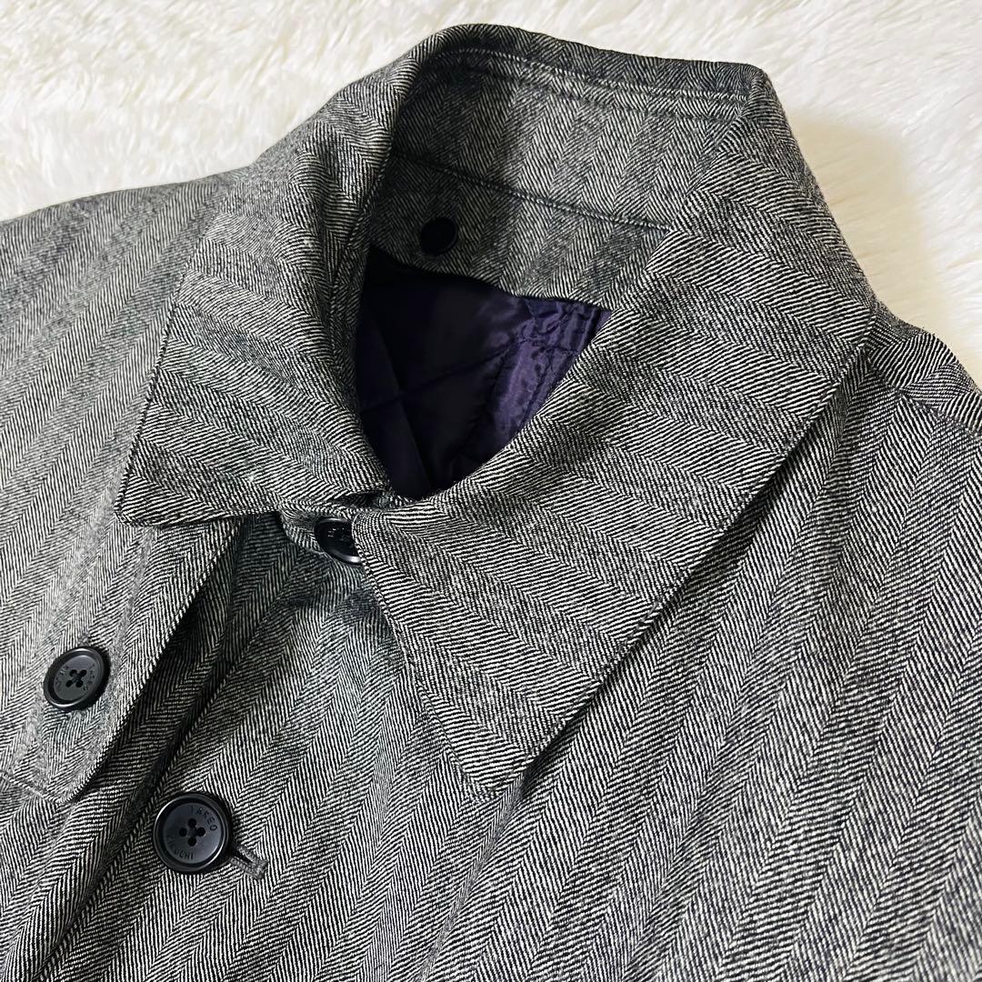 赤タグ タケオキクチ ヘリンボーン カシミヤ チェスターコート 大きいサイズ 4