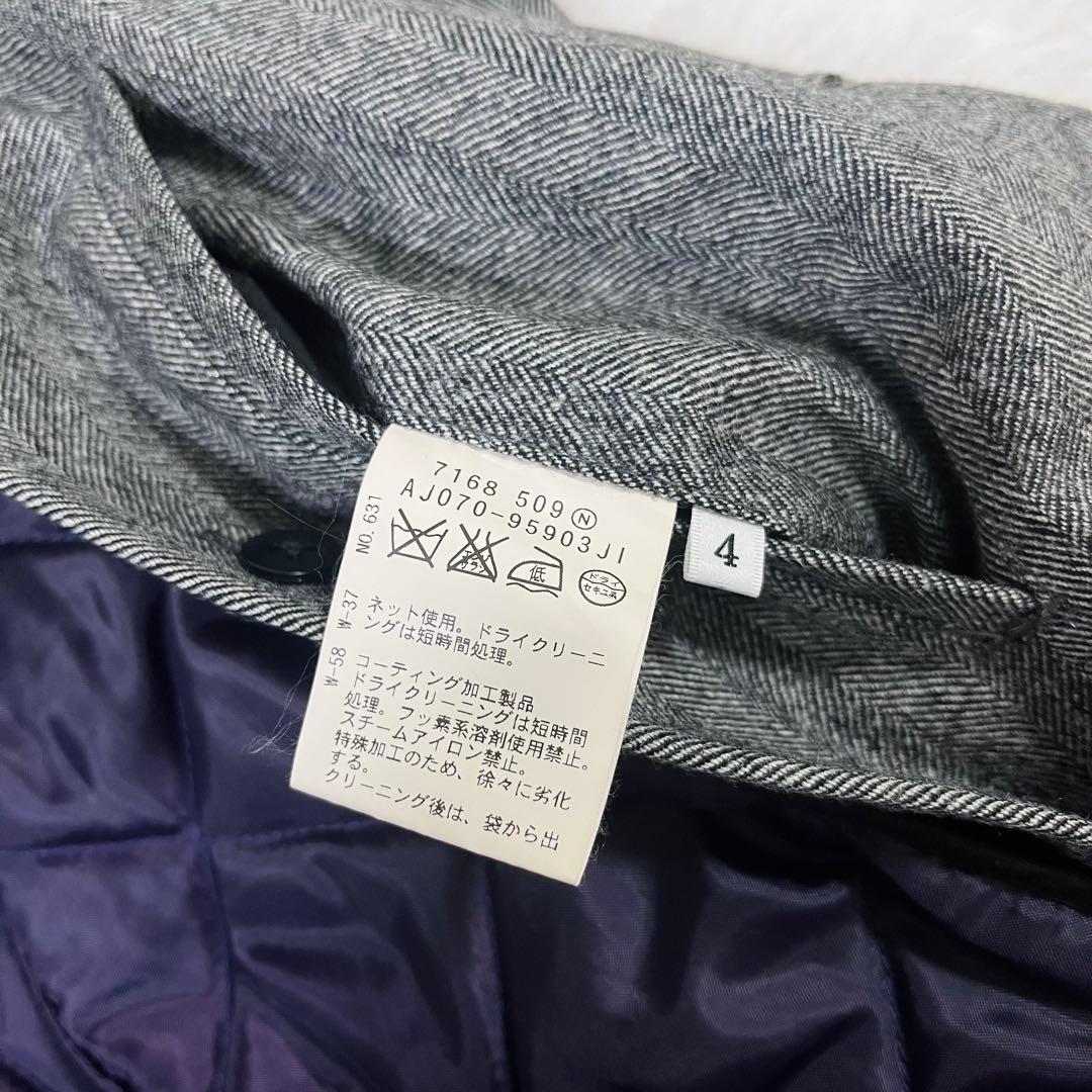 赤タグ タケオキクチ ヘリンボーン カシミヤ チェスターコート 大きいサイズ 4