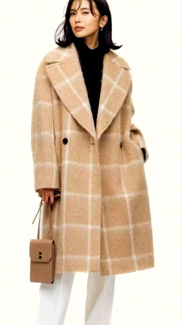 23区　MANTECO シャギー　チェック　コート