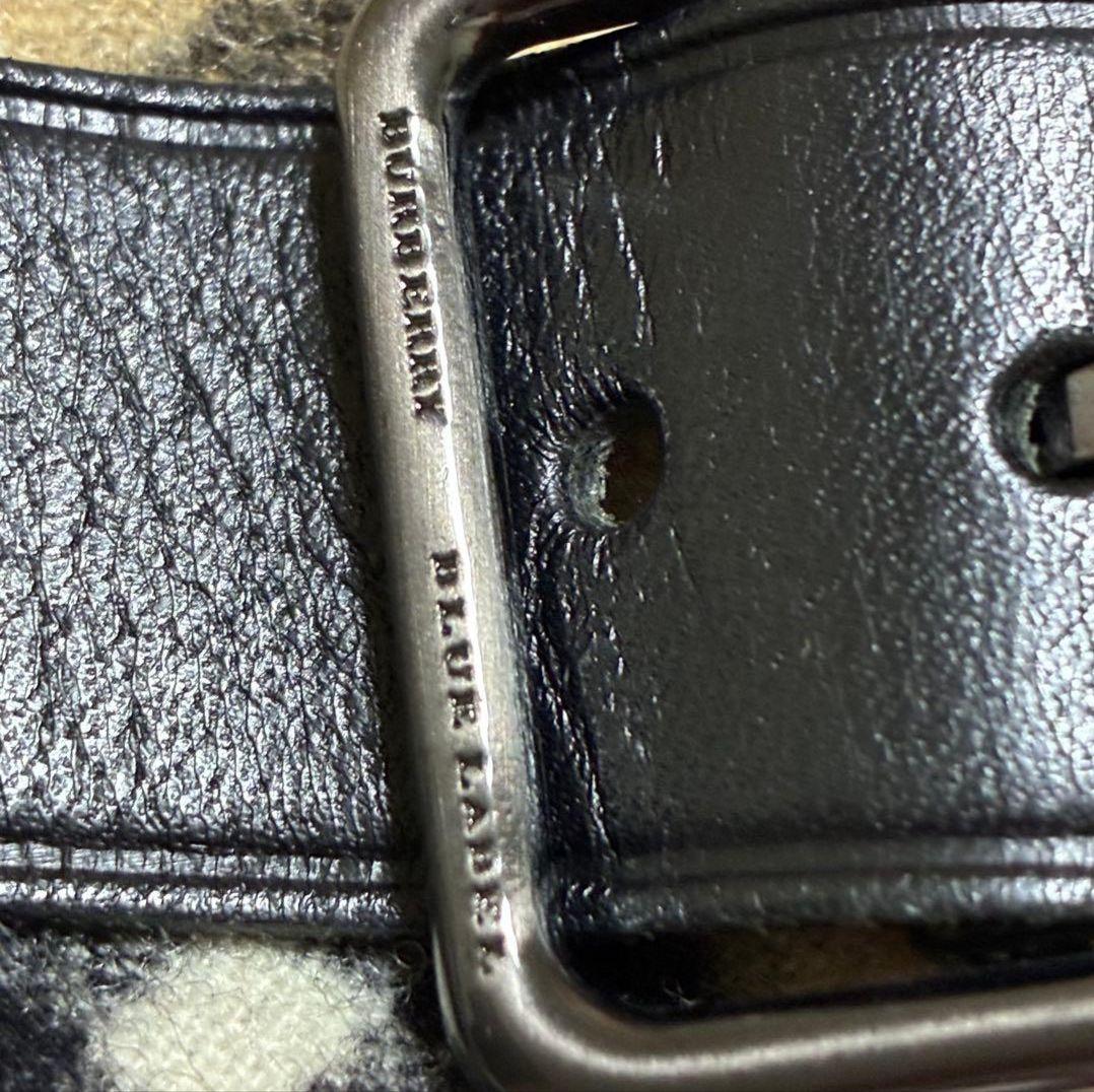 バーバリーブルーレーベル カシミヤ混 ノバチェック プリーツ フレアミニスカート