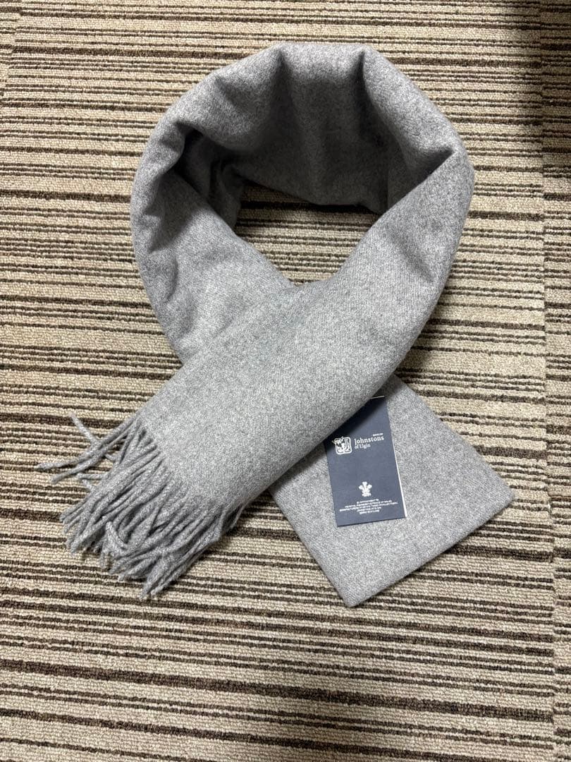 k*i様 JOHNSTONS ジョンストンズ マフラー大判プレーンスカーフ　グレ
