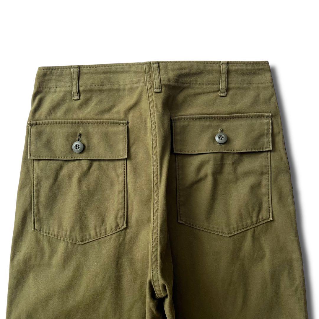 CIOTA スビンコットン バックサテン ベイカー パンツ 3 カーキ
