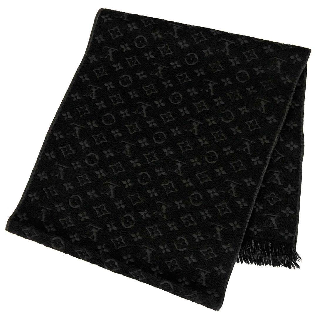 極上美品✨箱付ルイヴィトン マフラー モノグラム エシャルプクラシック黒ブラック