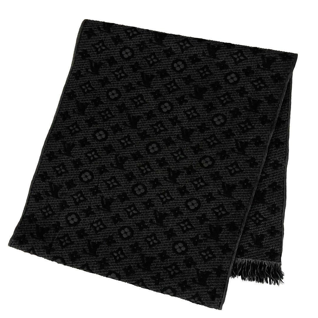 極上美品✨箱付ルイヴィトン マフラー モノグラム エシャルプクラシック黒ブラック