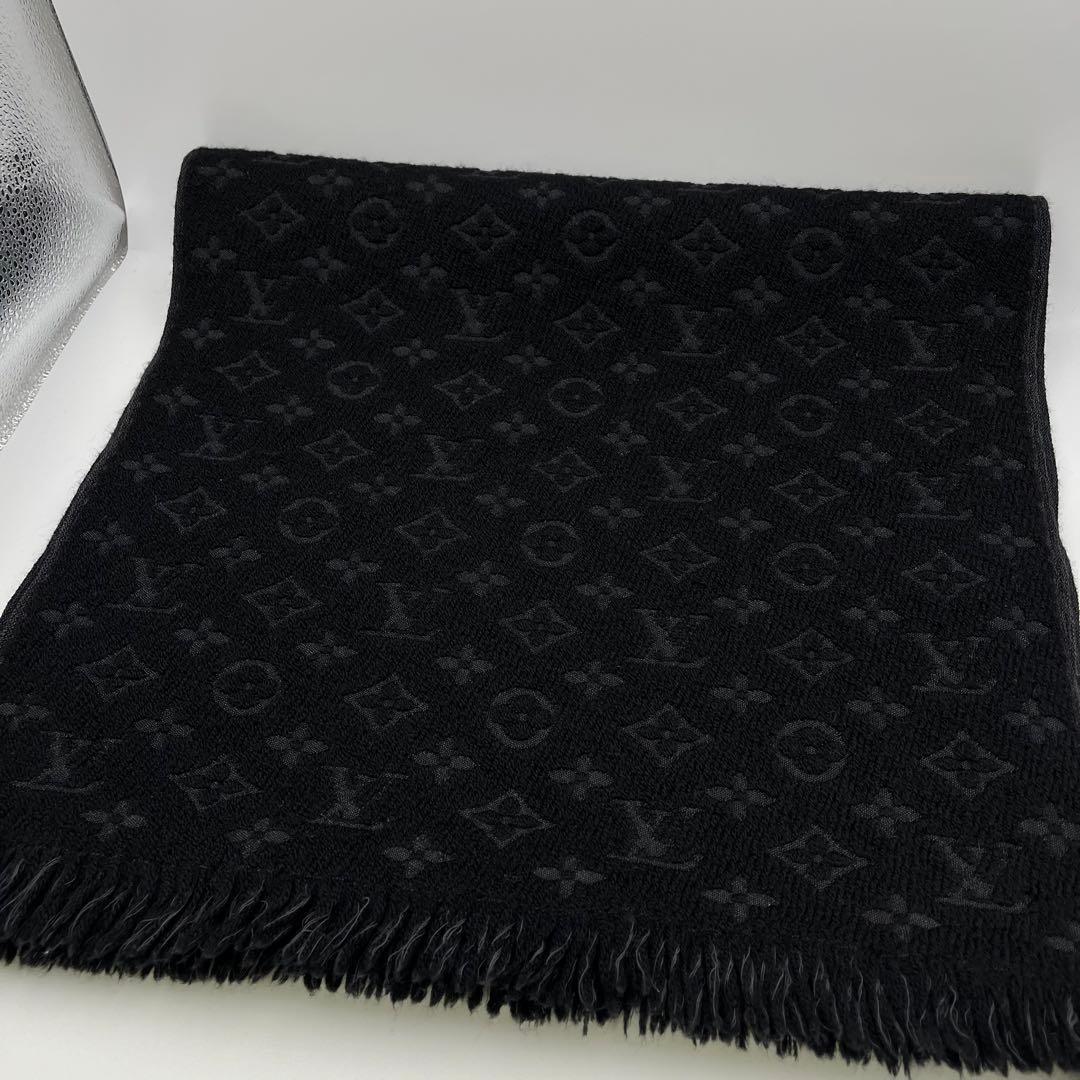 極上美品✨箱付ルイヴィトン マフラー モノグラム エシャルプクラシック黒ブラック