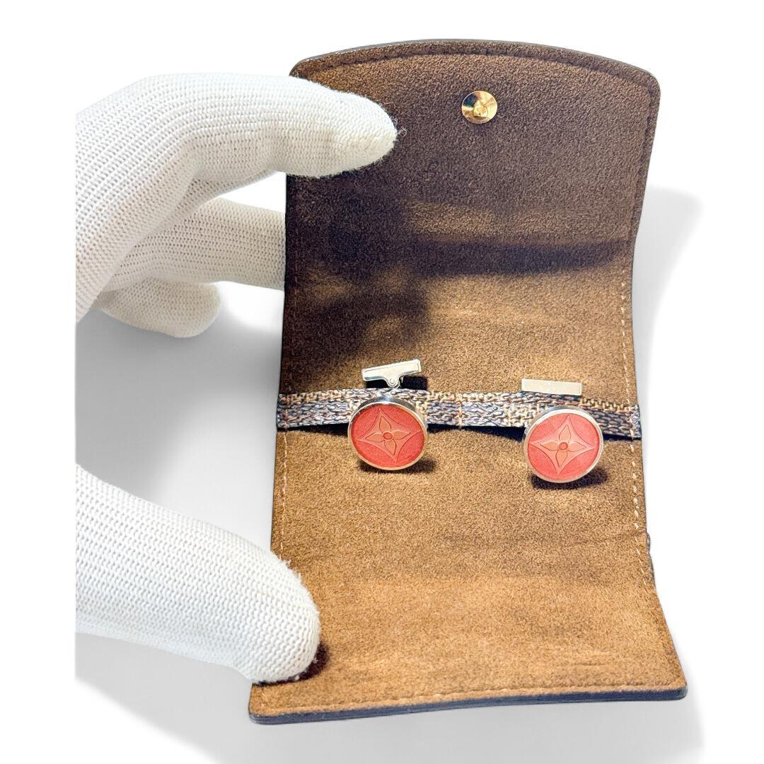 【超美品】ルイヴィトン ブトンドゥ マンシェット フルール モノグラム カフス