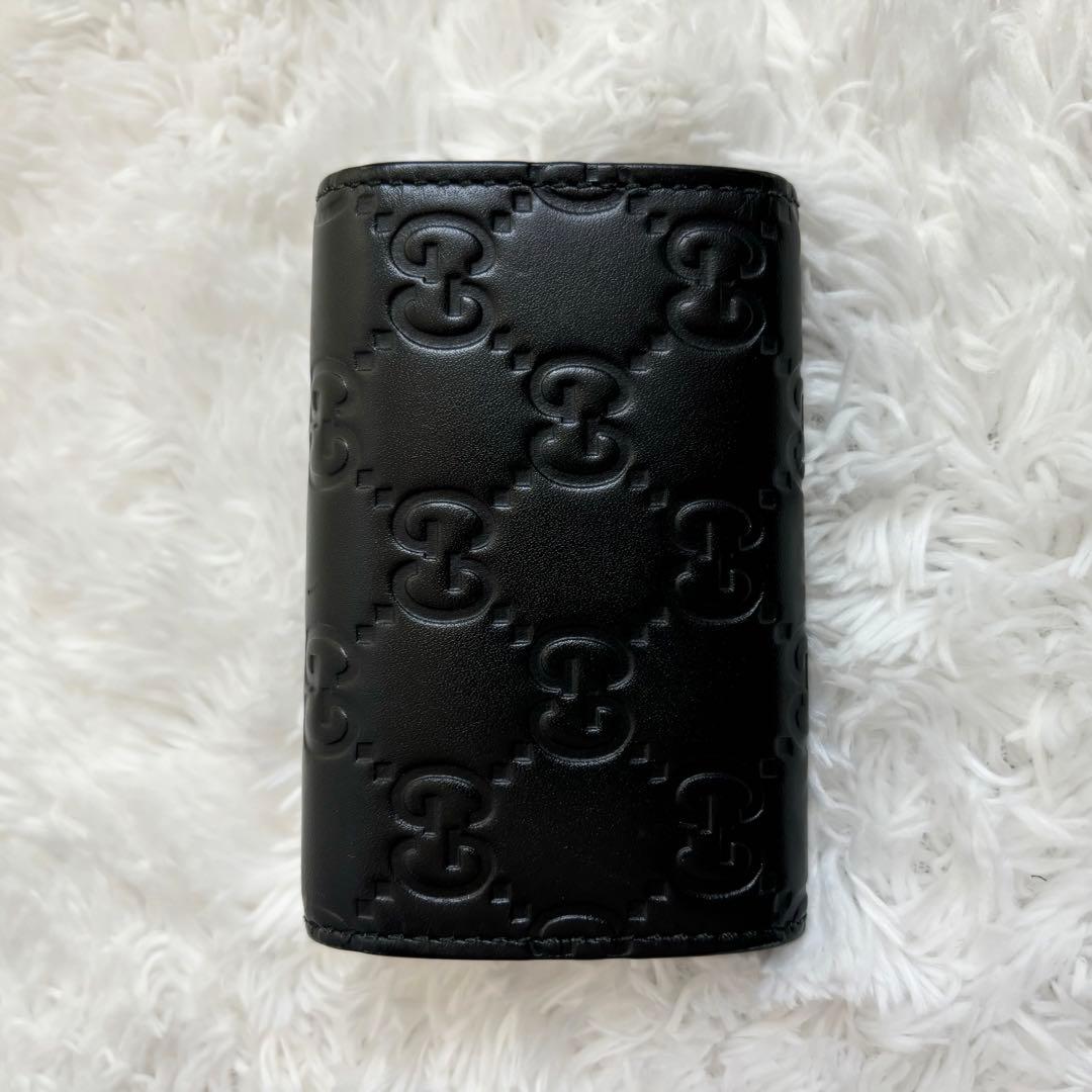 美品✨GUCCI グッチ　グッチシマ 6連キーケース　ブラック