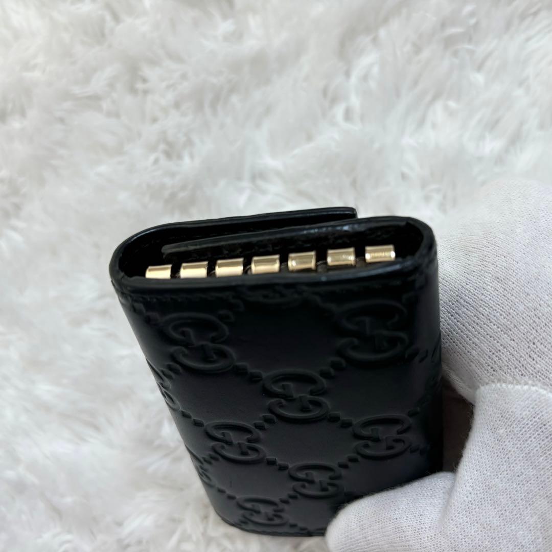 美品✨GUCCI グッチ　グッチシマ 6連キーケース　ブラック