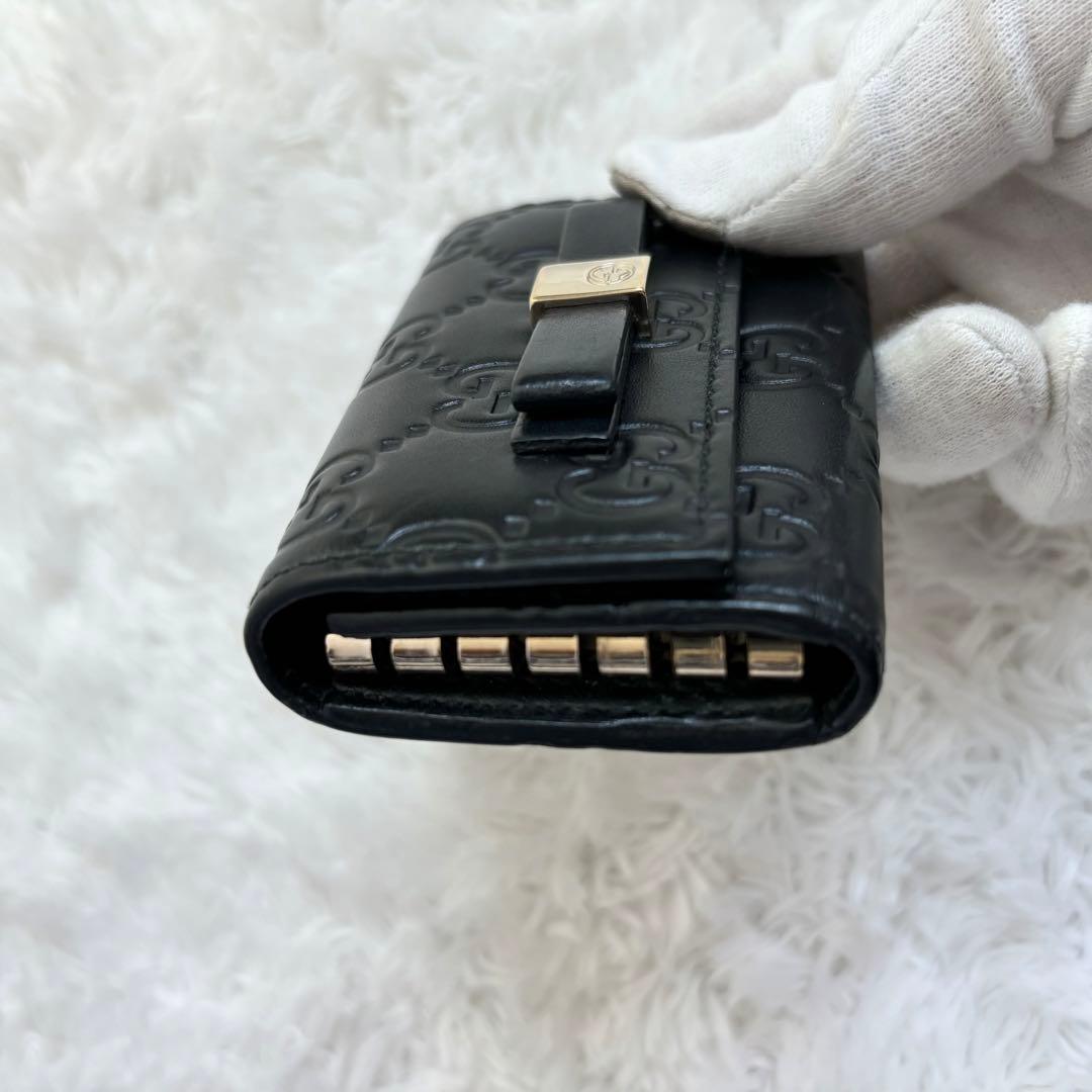 美品✨GUCCI グッチ　グッチシマ 6連キーケース　ブラック