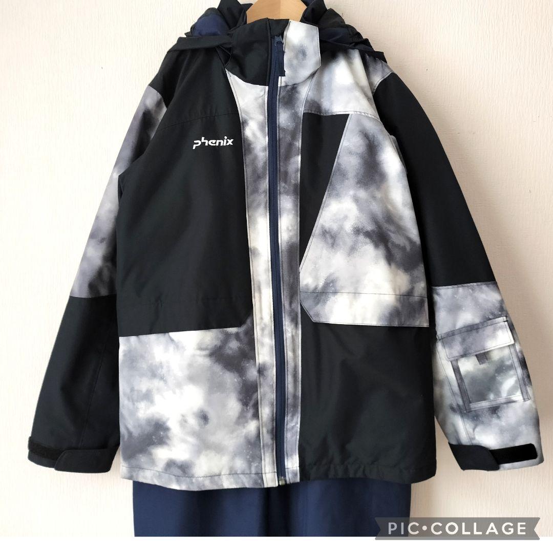 極美品 PHENIX フェニックス　スキーウェア上下160 カモフラ白黒ジュニア