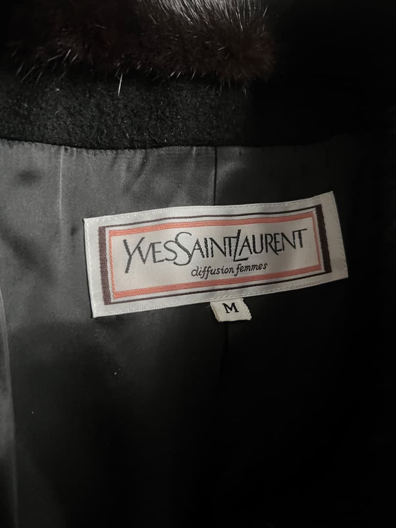 希少 Yves saint Laurent ミンクファー カシミヤロングコート