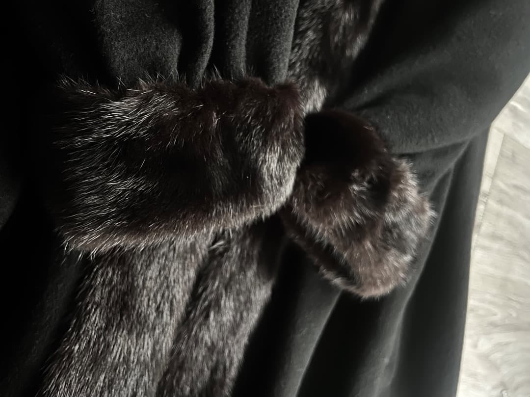 希少 Yves saint Laurent ミンクファー カシミヤロングコート